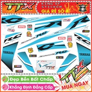 Tem Xe Sirius 110 Trắng Xanh - Tem Sirius RC Chữ Đen Màu Xanh Trắng Siêu Đẹp - Mẫu Team Sirius Trắng