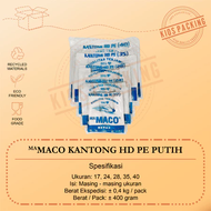 Kantong Plastik 17 24 28 35 40 Maco Putih Susu / HD PE Kresek Maco Ukuran 17 24 28 35 40 Ramah Lingk