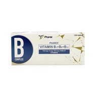 Pharex B-Complex Vitamin B1 + B6 + B12 100mg/5mg/50mcg Tablets (10pcs/pack) for nerve health