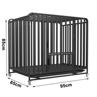 Mobile Upgraded Six-sided Square Tube Dog Cage Large Sangkar Anjing Besar With Tray Pet Cage Indoor Dog House 狗笼