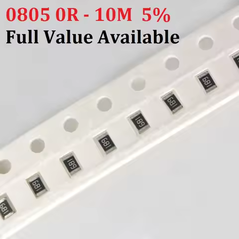 200pcs SMD Chip Resistor 0805 5% 0R~10M 10K Ohm 10R 100R 220R 330R 470 Ohm 1K 2.2K 10K 100K 0R 1R 2/