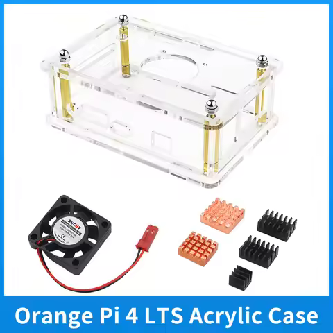 Orange Pi 4 LTS Case Acrylic Enclouse Transparent Shell Optional Heatsinks Fan Reserved Various Inte