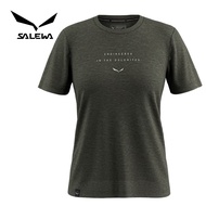 【SALEWA 義大利】EAGLE EITD MERINO T-SHIRT 女 短袖羊毛T恤｜運動上衣 夏季短袖排汗衣/ 深橄欖綠 (5280)/ 44 / M