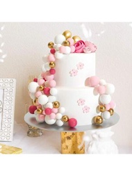 10入組球形蛋糕裝飾氣球杯子蛋糕diy插入裝飾泡沫蛋糕球,適用於婚禮週年紀念日生日烘焙裝飾