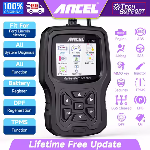ANCEL FD700 for FORD Car All System OBD2 Scanner Diagnostic Tool BMS DPF TPMS Code Reader OBD 2 Engi