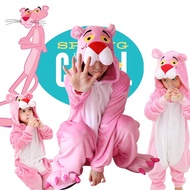D8D 🔥พร้อมส่ง🔥ชุดมาสคอต ปลอมตัว ชุดมาสคอต ชุดการแสดงสัตว์ เครื่องแต่งกาย Pink Panther ชุดนอนฤดูหนาว