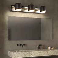 Mirror Lights, Bathroom Wall Light, LED Bathroom Mirror Front Light Simple 360Degree Rotatable Adjustable Angle Dressing Table Vanity Mirror Cabinet Wall Lamp, Black Warm Light
