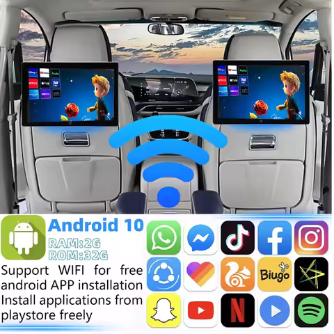 10.1 inch Car Headrest Monitor Tablet PC Android 11 Car Monitor D106 WIFI/Bluetooth/USB/HDMI/Airplay
