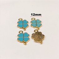 4pcs Flower Pendant Enamel Charms Dripping Oil Charm DIY for Jewelry Making