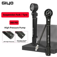 Giyo 300psi MTB Shock Fork Pump Bicycle Tyre Inflator Schrader Presta HP/HV Two Mode Inflate Rear Su