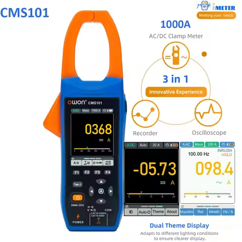 Owon CMS101 3 in 1 1000A AC/DC Clamp Meter+ Oscilloscope Bluetooth Recorder Function 18650 Lithium B