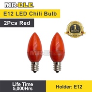 9LED E12 LED Chili Bulb Red Candle Bulb (2 Units /PACK) E12 Holder Size