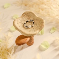 黑色玫瑰花 - 碧璽 赫基蒙水晶 尖晶石 白蝶貝 天然石戒指