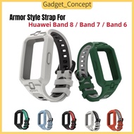 Armor Double Color Strap For Huawei Band 8 / Huawei Band 7 / Huawei Band6 Armor Design Band With Full Protective Cover