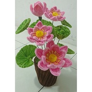 BUNGA HIASAN KAWAT BULU/ LOTUS KAWAT BULU/ TERATAI KAWAT BULU/BUNGA PASU KAWAT BULU