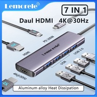 Lemorele 2/4/6/7/11/13 in 1 USB C Hub Type C To Dual Hdmi Adapter USB Hub Docking Station for Laptop