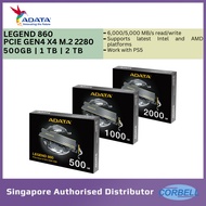 ADATA LEGEND 860 PCIe Gen4 x4 M.2 2280 SSD Read/Write speed 6,000/5,000MB/s compatible with PS5 (500