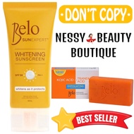 Belo Whitening Sunscreen Exfoliating Face Set