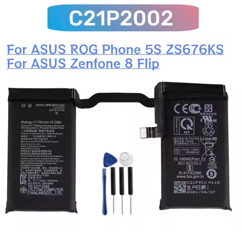 Original Battery 1920mAhx2 C21P2002 Battery For ASUS Zenfone 8 Flip / ROG Phone 5S ZS676KS Mobile Ph
