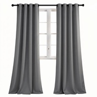 Solid Color Langsir Tebal Tingkap Super Full Blackout UV Protection Thermal Curtain 1.4x2.6m Bedroom