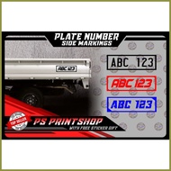 ♈ ▼ ◈ Multicab,  Plate Number Side Marking Sticker Decals Durable and High Quality