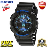 Original G-Shock GA100 Men Sport Watch Japan Quartz Movement Dual Time Display 200M Water Resistant Shockproof and Waterproof World Time LED Auto Light Sports Wrist Watches with 4 Years Warranty GA-100CB-1A (Free Shipping Ready Stock)