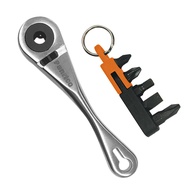 [Panrico Panrico] 6-Piece 2-Point 72-Tooth Short Handle Mini Ratchet Screwdriver Wrench Set 2-Point 