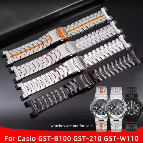 Titanium Watch Strap for Casio G-SHOCK GST-B100 W300/400G GST-210/W120L/S310 Modified Lightweight Me