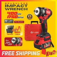 PRODIY Brushless Impact Wrench 400NM 1750RPM 1/2 inch Cordless Driver Torque Powerful Impact Gun Scr
