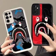 GK-6 Bape Shark Silicone Black White Casing for Samsung M15 A54 A55 S21 FE 5G 4G