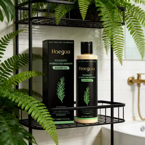 Hoegoa Rosemary Hydrolyzed Keratin Shampoo Strengthening Hair Cleaning Lightweight Hair Loss Treatme