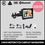5 Inch Motorcycle Carplay Portable Navigation Player with Dual HD Dashcam/IP67 Waterproof/GPS/TPMS/C