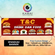 MMT T & C Drink and Food Banner Can Be Customized 300x100CM