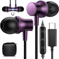 USB C Headphone, COOYA USB Type C Earphones Wired Earbuds Magnetic Noise Canceling in-Ear Headset with Microphone for iPad Pro Samsung Galaxy S22 Ultra S21 S20 FE Z Flip Fold 4 A53 Pixel 6 7 Oneplus 9