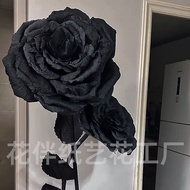 Internet Celebrity Style Black Rose Giant Wedding Props Background Wedding Decoration Fake Flowers A