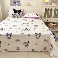 Bed Sheet Kuromi Pure Cotton 100% Cartoon Anti-slip Rice Bed Cover 1.5 Single Piece Bed Sheet Cotton