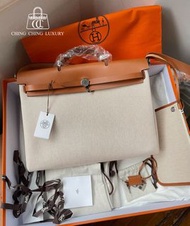 🌈Hermes🧡Herbag 39🧡金棕拼米色銀扣🧡全新有盒🌈Stamp W🌟herbag39🌟herbag🌟愛馬仕🌟