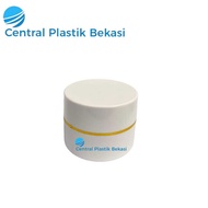 PS Flat Cream Pot 12.5 Grams | PS Flat Pot 12.5 Grams | PS 12.5 Gram White Flat Pot with Gold List