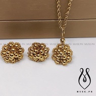 MUSE.PH AUTHENTIC US 10K GOLD HANDMADE JEWELRY SET (NECKLACE AND EARRINGS SET )