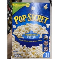 Homestyle Microwave Popcorn Salty &amp; Butter Flavour ( Pop Secret ) 262 G. เมล็ดข้าวโพดดิบ รสเค็ม และ รสเนย ต้นตำรับ สำหรับไมโครเวฟ ( ตรา ป๊อปซีเคร็ต )