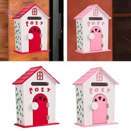 [Freneci] Wall-mounted mailbox with key lock, wooden mailbox, communication mailbox, for