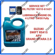 (16510-61A31 Oil Filter +Lubrimaxx 5W30-4L Fully Engine Oil) SUZUKI SWIFT RS415 APV GRAND VITARA 2.0