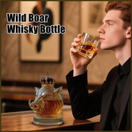 Wine Bottles Wild Boar Whiskey Bottle Art Sculpture Decorative Alcohol Dispenser for Bourbon Brandy 