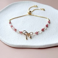 自愛療癒水晶手鏈 | 粉晶 薔薇輝石 月光石 | 情感修復 溫柔守護