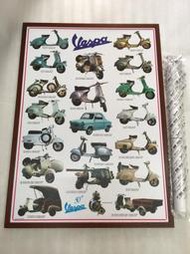 旭東偉士牌零件店....Vespa 偉士牌 義大利原廠 50週年紀念 海報 第一代 不含框 