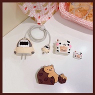 For Apple Ipad Iphone 30W 20W 18W fast charger protector case Cute animal Cow Shark Bear Protective 