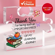 Teacher Gifts Acrylic Puzzle Plaque, Birthday Gifts, Appreciation Gifts, Desk Decor  Hadiah Guru, Pl