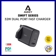 Aukey | Swift 32W | USB-C AND USB Fast Charger Power Adaptor