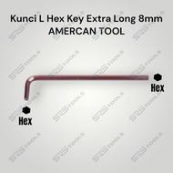 AMERICAN TOOL 8957980 Extra Long 8 mm L Key / Hex Key 8mm Long L Key