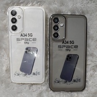 CASE SPACE ORIGINAL SAMSUNG A34 5G CASING CLEAR BLACK HANDPHONE PROTECTOR